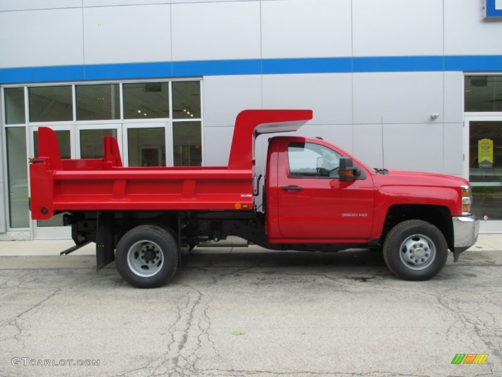 2015 Silverado 3500HD WT Regular Cab 4x4 Dump Truck - Victory Red / Jet Black/Dark Ash photo #2