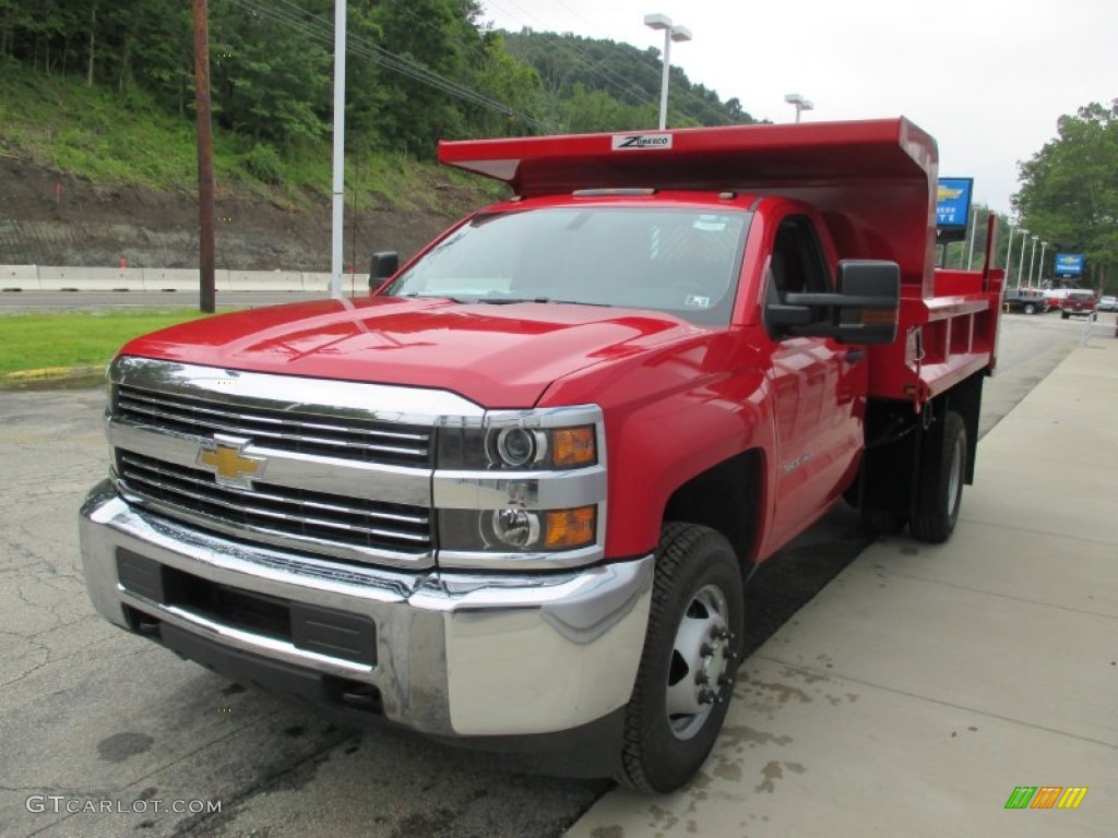 2015 Silverado 3500HD WT Regular Cab 4x4 Dump Truck - Victory Red / Jet Black/Dark Ash photo #7