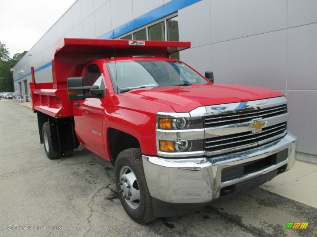 2015 Silverado 3500HD WT Regular Cab 4x4 Dump Truck - Victory Red / Jet Black/Dark Ash photo #9