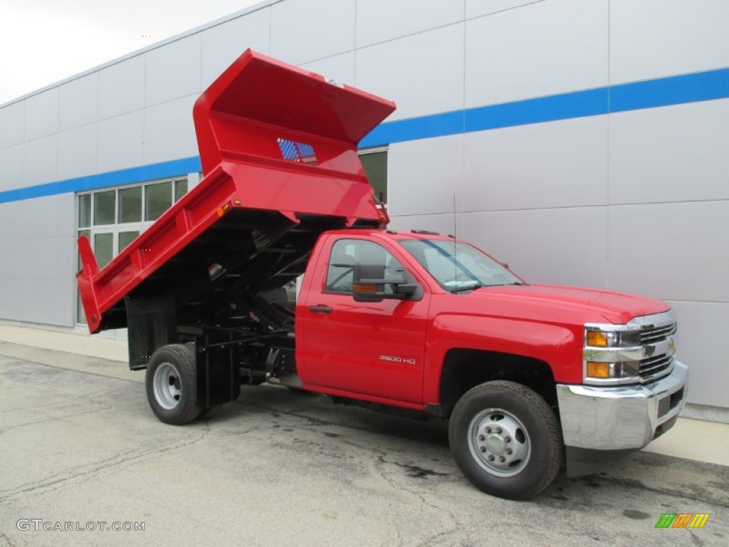 2015 Silverado 3500HD WT Regular Cab 4x4 Dump Truck - Victory Red / Jet Black/Dark Ash photo #16