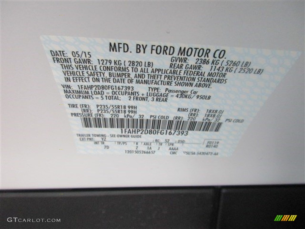 2015 Taurus SE - Oxford White / Dune photo #15