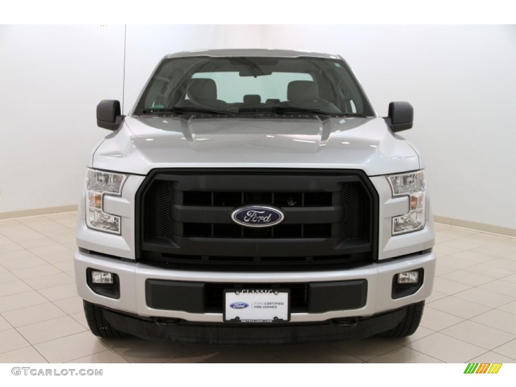 2015 F150 XL SuperCab 4x4 - Ingot Silver Metallic / Medium Earth Gray photo #2