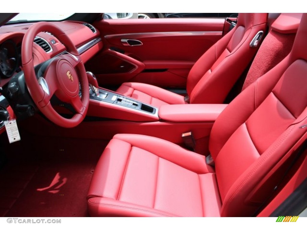Garnet Red Natural Leather Interior 2015 Porsche Boxster S Photo #105411822