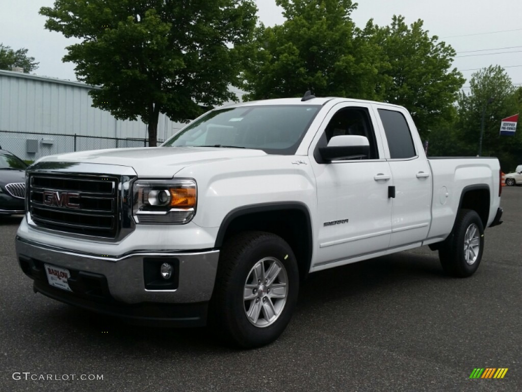 2015 Sierra 1500 SLE Double Cab 4x4 - Summit White / Jet Black/Dark Ash photo #1