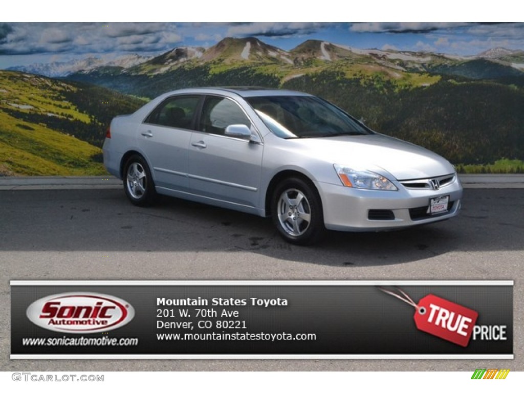 2007 Accord Hybrid Sedan - Silver Frost Metallic / Gray photo #1