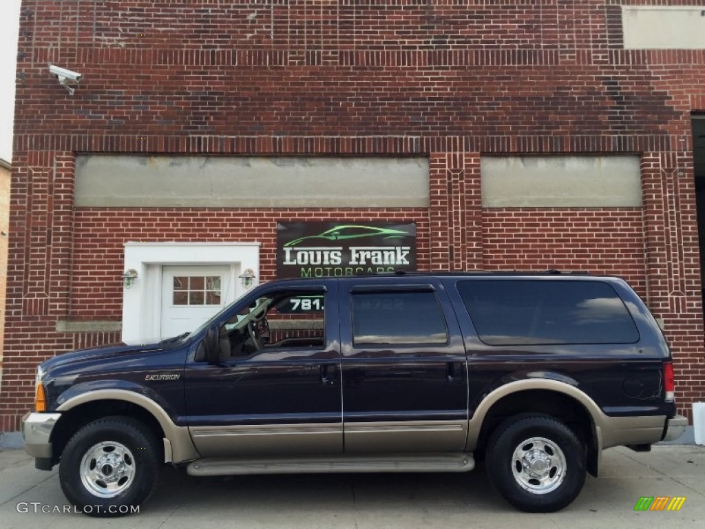 2001 Excursion Limited 4x4 - Deep Wedgewood Blue Metallic / Medium Parchment photo #1