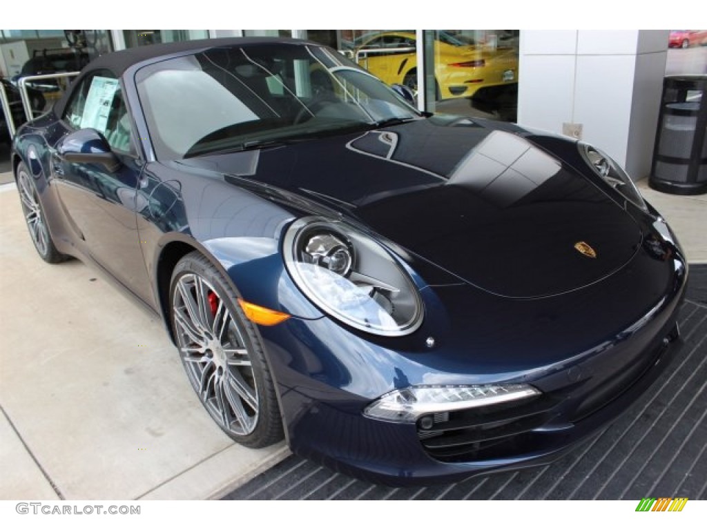 Dark Blue Metallic 2015 Porsche 911 Carrera S Cabriolet Exterior Photo #105431531