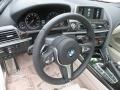 2015 BMW 6 Series Ivory White Interior Steering Wheel Photo