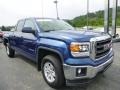 2015 Stone Blue Metallic GMC Sierra 1500 SLE Double Cab 4x4  photo #12