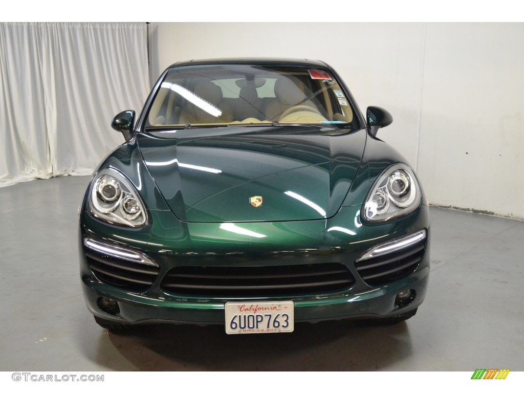 2012 Cayenne S Hybrid - Jet Green Metallic / Luxor Beige photo #4