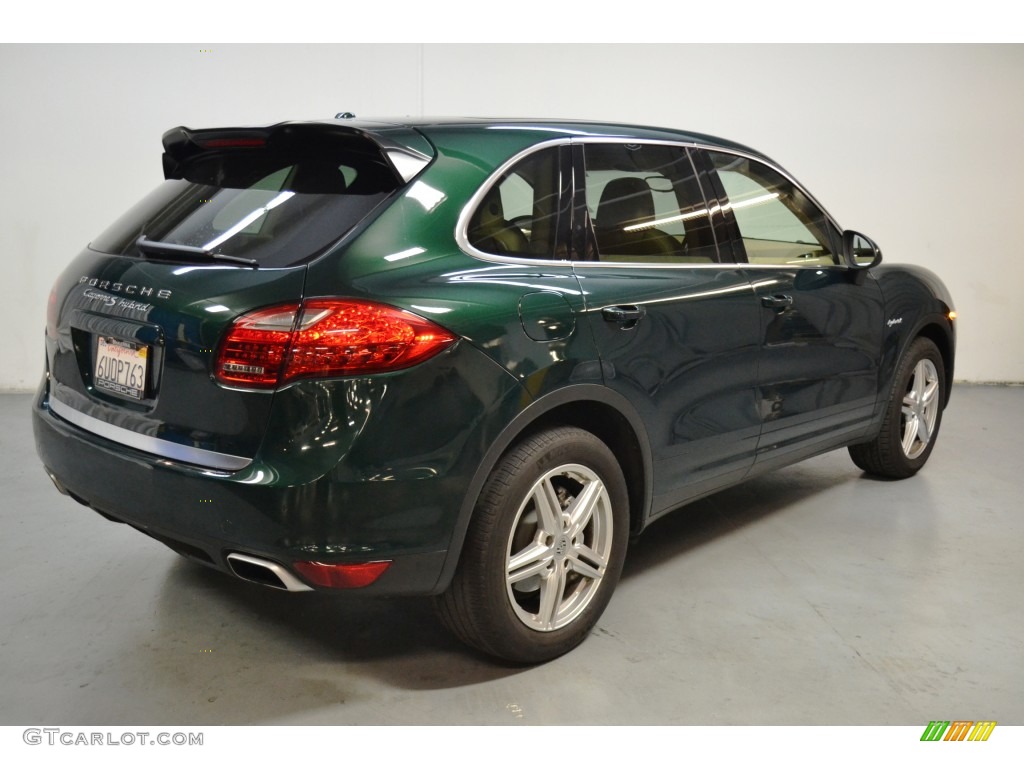 2012 Cayenne S Hybrid - Jet Green Metallic / Luxor Beige photo #5