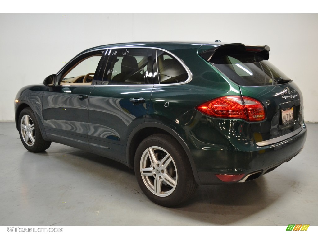 2012 Cayenne S Hybrid - Jet Green Metallic / Luxor Beige photo #6