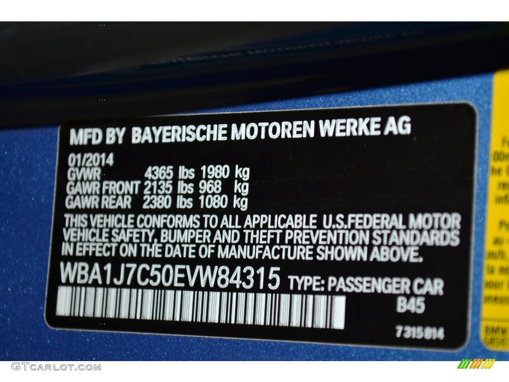 2014 M235i Color Code B45 for Estoril Blue Metallic Photo #105442904