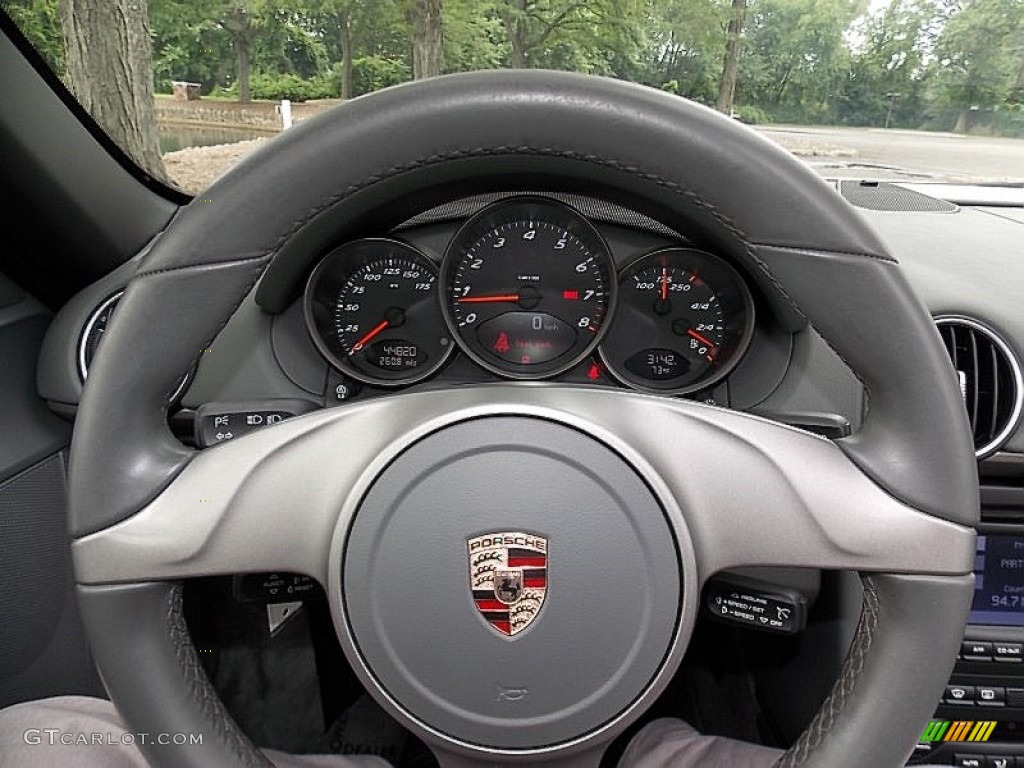 2010 Porsche Boxster Standard Boxster Model Stone Grey Steering Wheel Photo #105448670