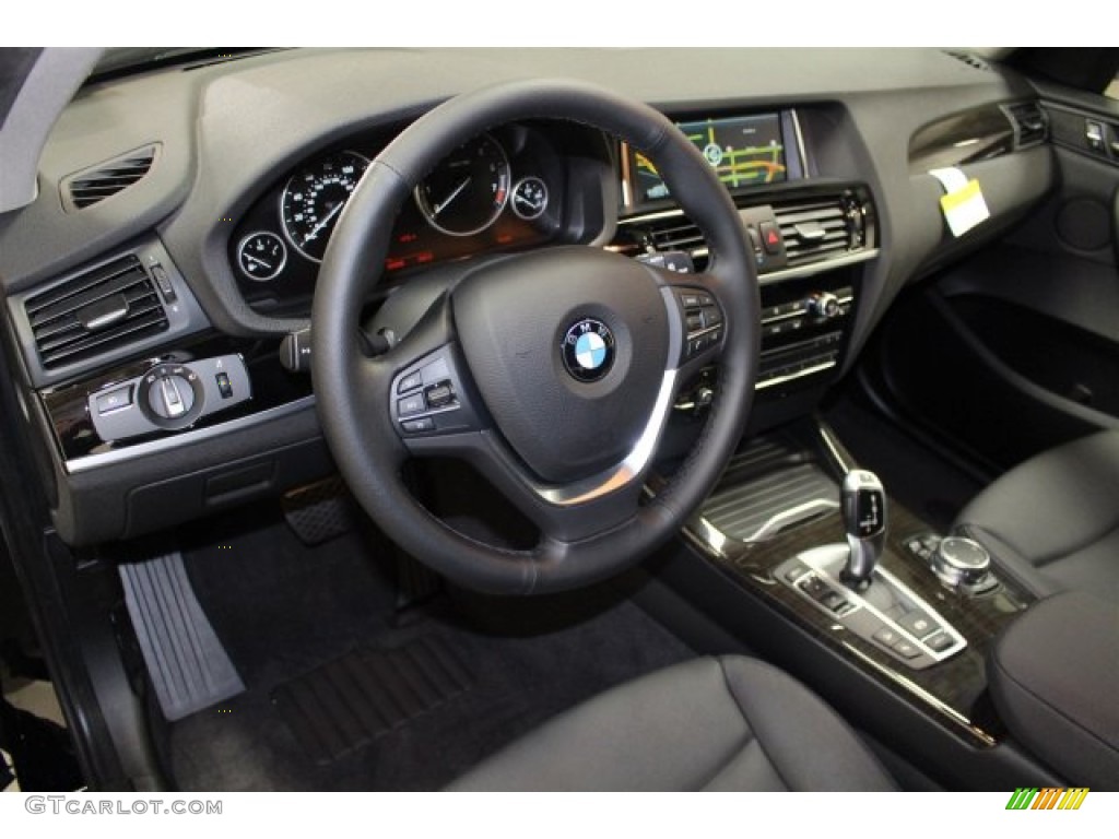 Black Interior 2016 BMW X3 xDrive28i Photo #105449075
