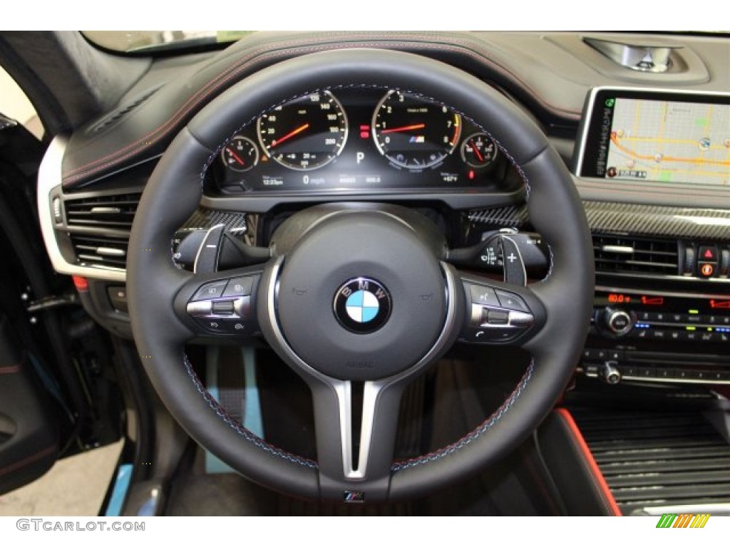 2015 BMW X6 M Standard X6 M Model Mugello Red Steering Wheel Photo #105450039