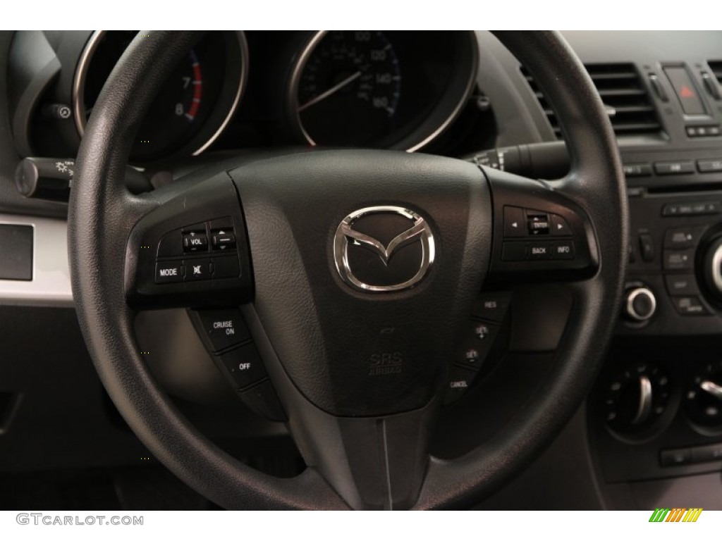 2013 Mazda MAZDA3 i Sport 4 Door Black Steering Wheel Photo #105451693