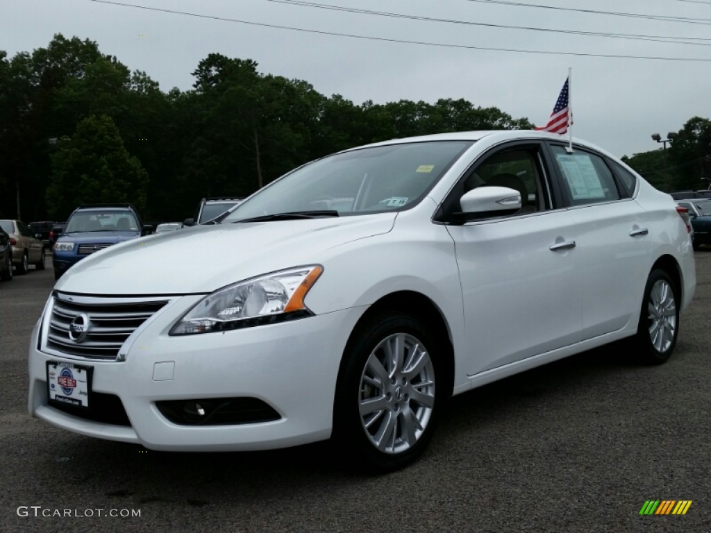 2014 Sentra SL - Aspen White / Charcoal photo #1