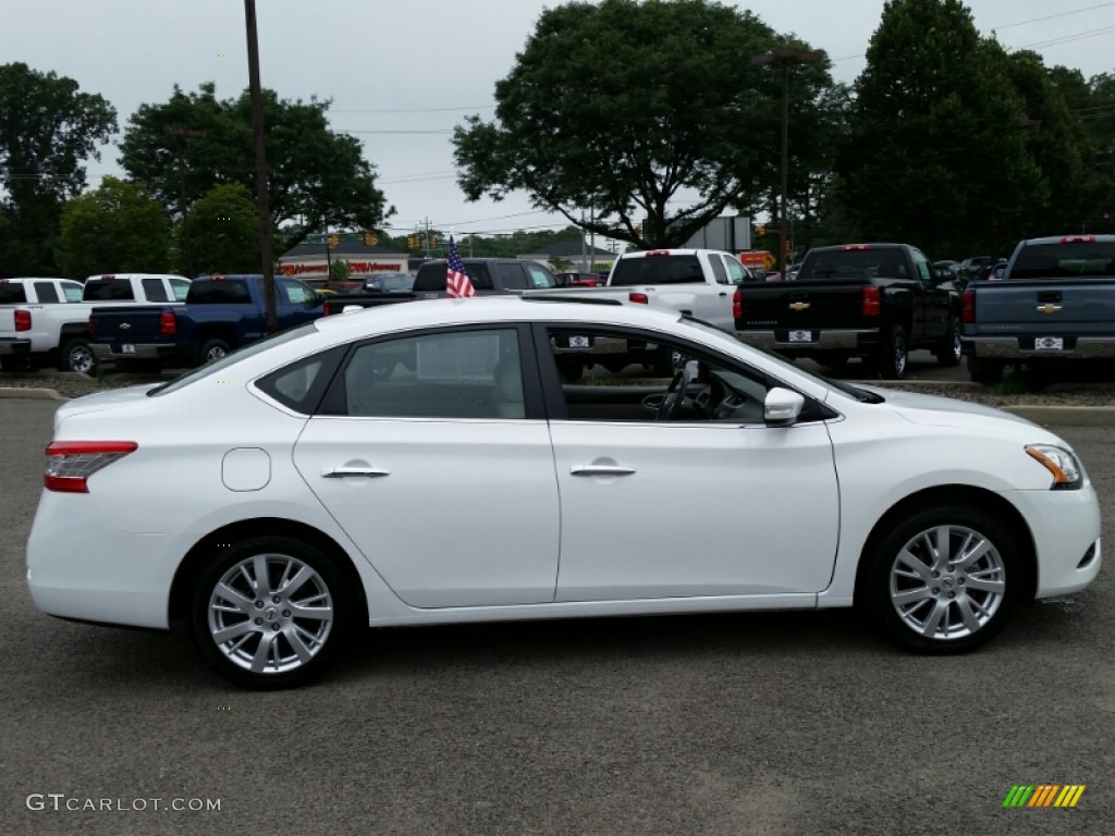 2014 Sentra SL - Aspen White / Charcoal photo #5