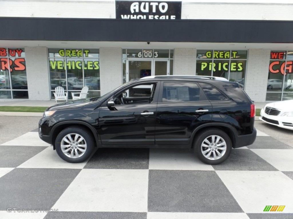 2011 Sorento LX V6 - Ebony Black / Gray photo #1