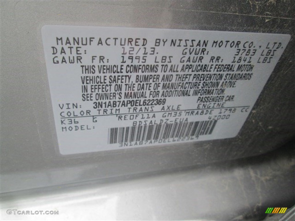 2014 Sentra Color Code K36 for Magnetic Gray Photo #105462597