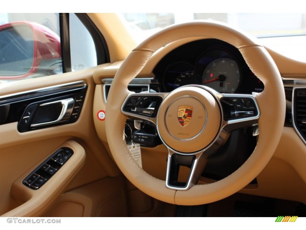2016 Porsche Macan S Luxor Beige Steering Wheel Photo #105467730
