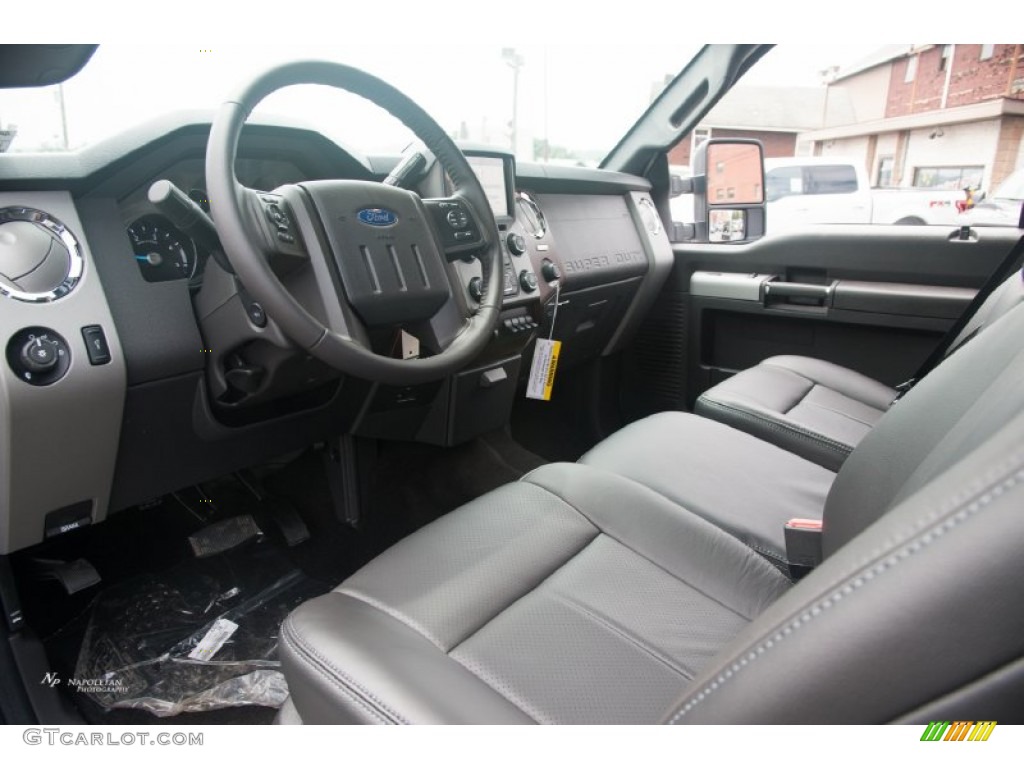 Black Interior 2016 Ford F350 Super Duty Lariat Crew Cab 4x4 Photo #105479163
