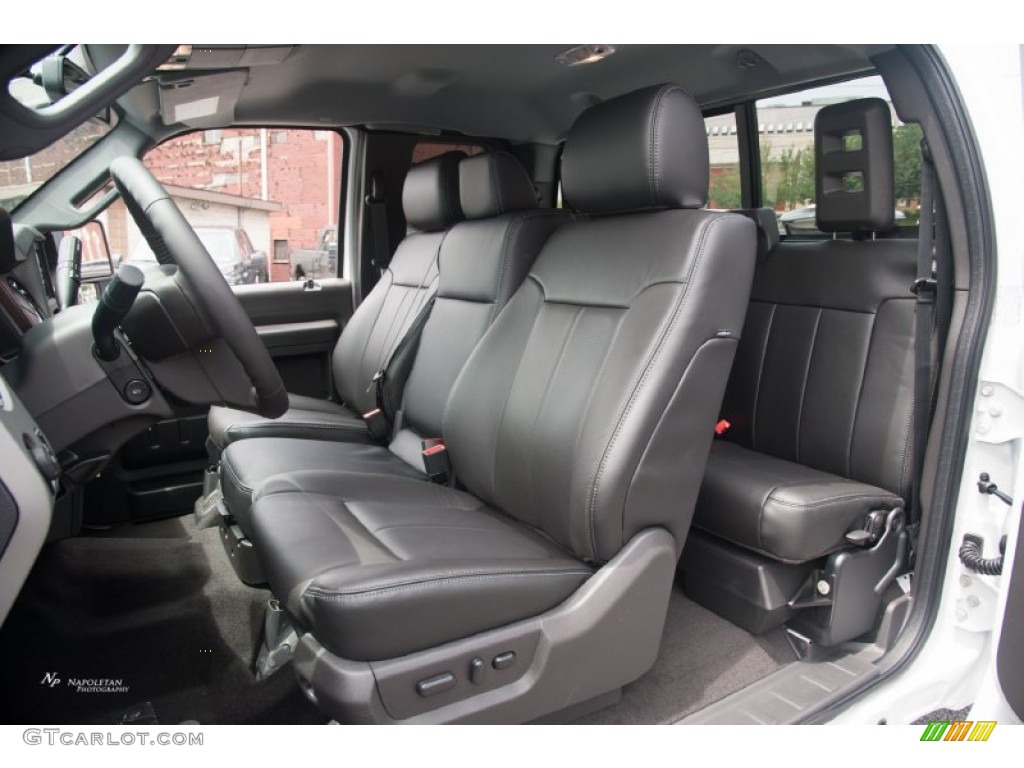 Black Interior 2016 Ford F350 Super Duty Lariat Crew Cab 4x4 Photo #105479169