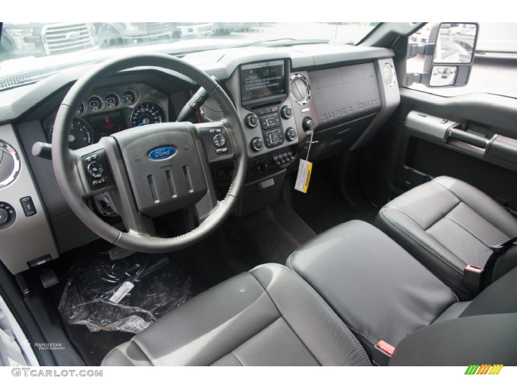 Black Interior 2016 Ford F350 Super Duty Lariat Crew Cab 4x4 Photo #105479184
