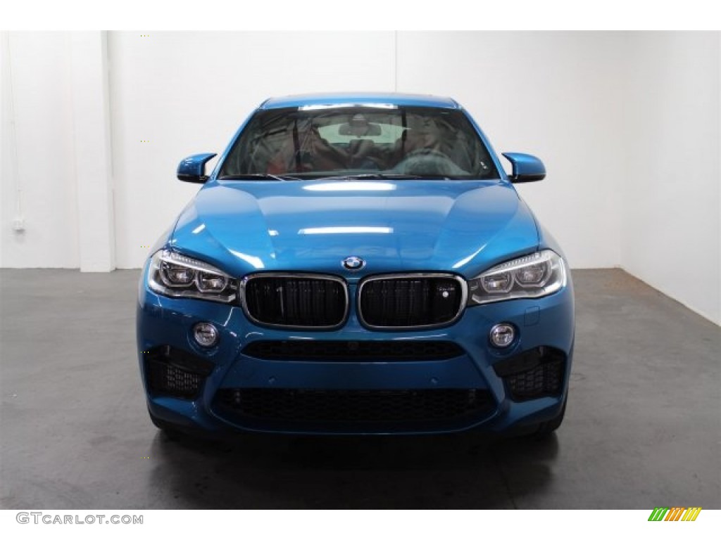 2015 X6 M  - Long Beach Blue Metallic / Mugello Red photo #3