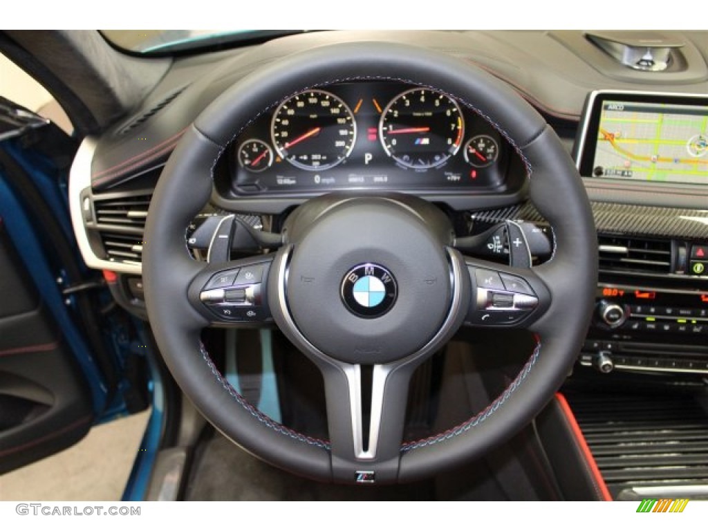 2015 BMW X6 M Standard X6 M Model Mugello Red Steering Wheel Photo #105484410
