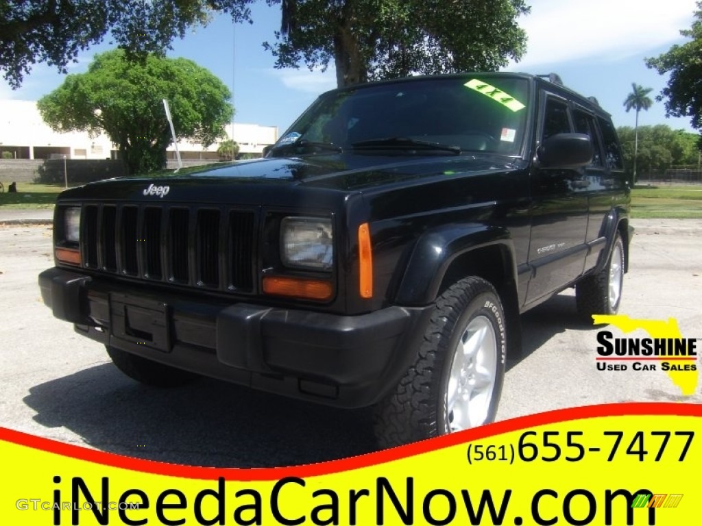 2001 Cherokee Sport 4x4 - Black / Agate photo #1