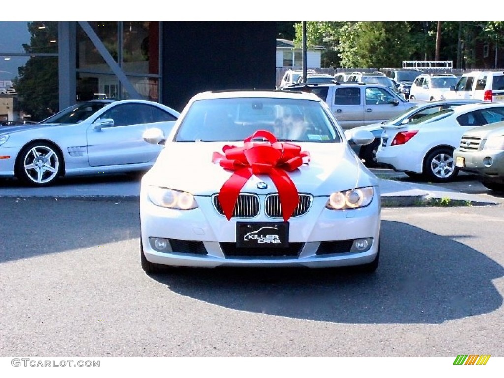 2008 3 Series 328xi Coupe - Titanium Silver Metallic / Coral Red/Black photo #2