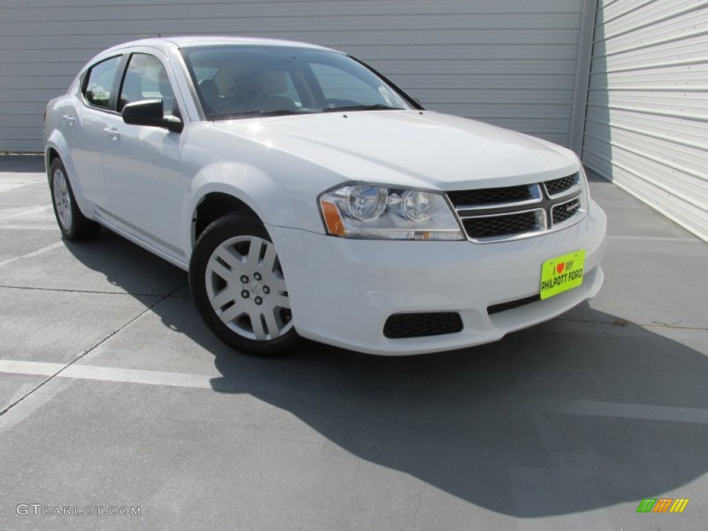 2014 Avenger SE - Bright White / Black/Light Frost Beige photo #2