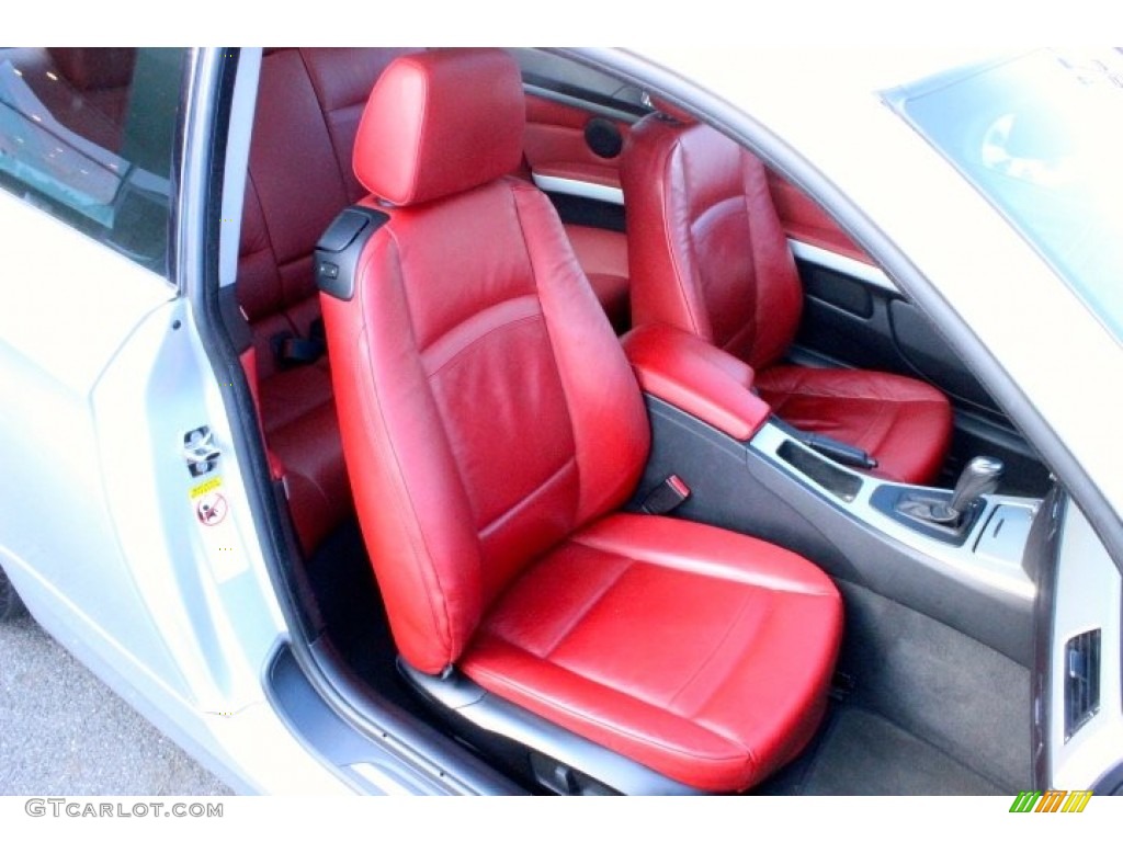 2008 3 Series 328xi Coupe - Titanium Silver Metallic / Coral Red/Black photo #28