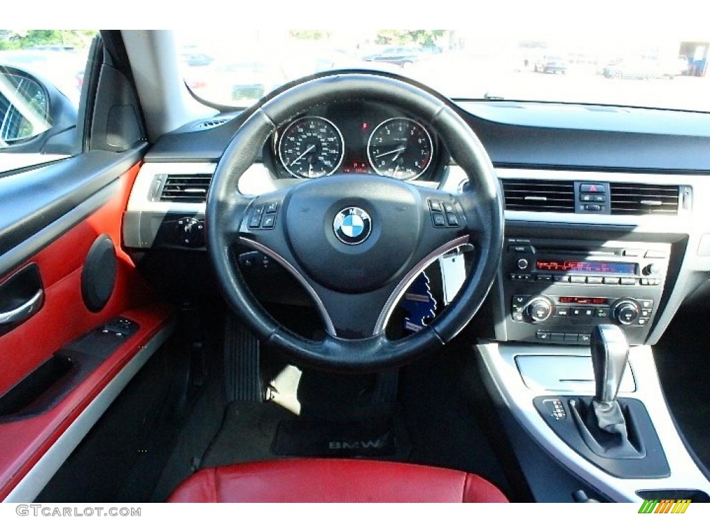 2008 3 Series 328xi Coupe - Titanium Silver Metallic / Coral Red/Black photo #33