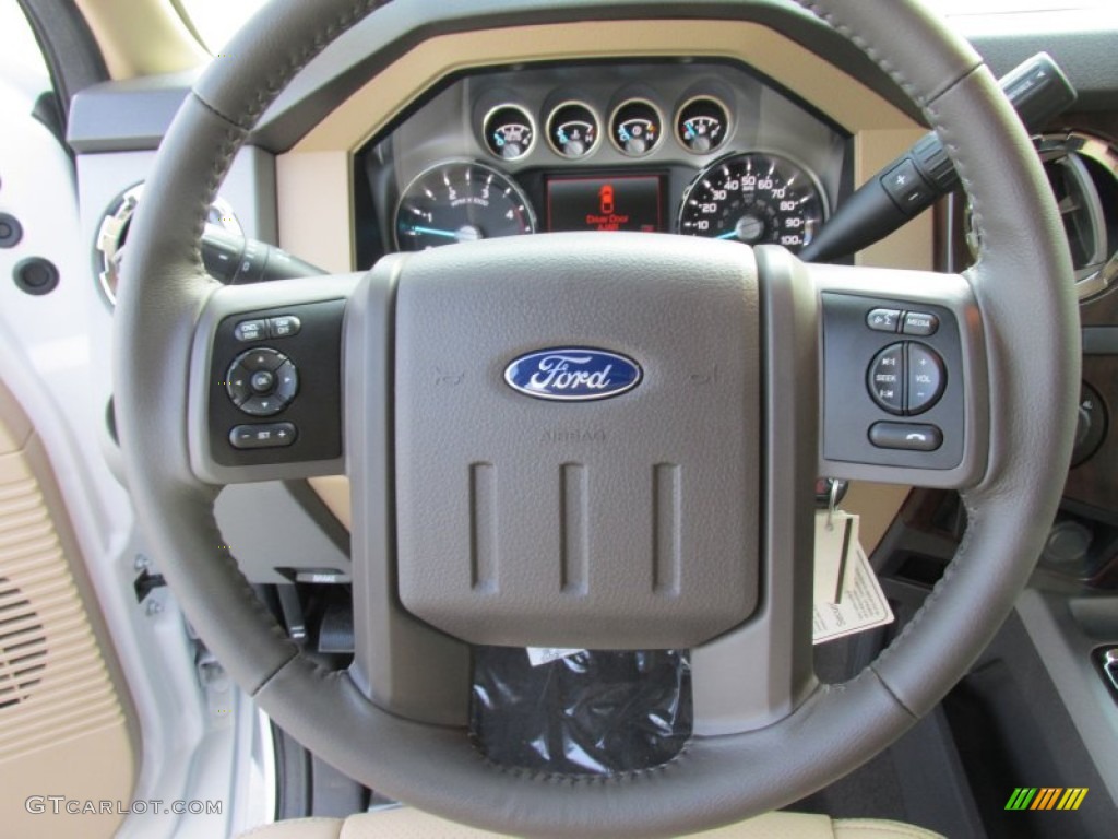 2016 Ford F350 Super Duty Lariat Crew Cab 4x4 DRW Adobe Steering Wheel Photo #105487533