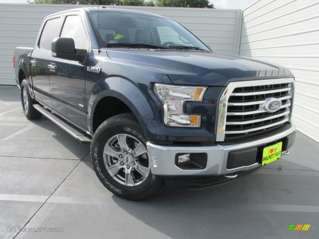 2015 F150 XLT SuperCrew 4x4 - Blue Jeans Metallic / Medium Earth Gray photo #2