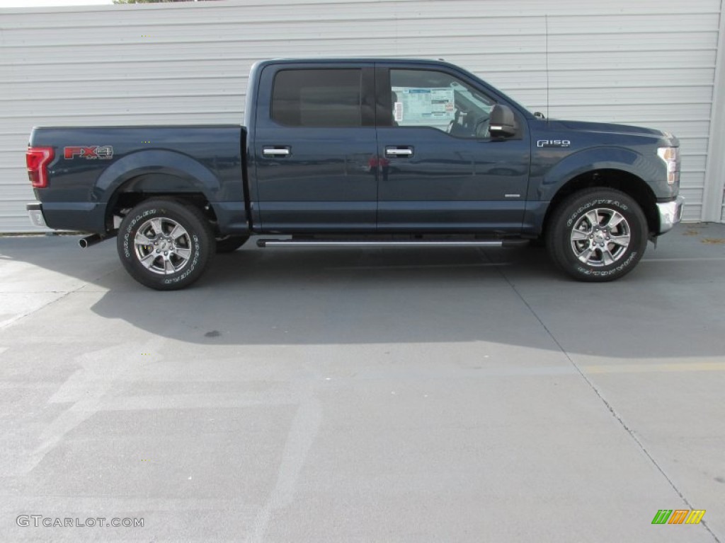 2015 F150 XLT SuperCrew 4x4 - Blue Jeans Metallic / Medium Earth Gray photo #3