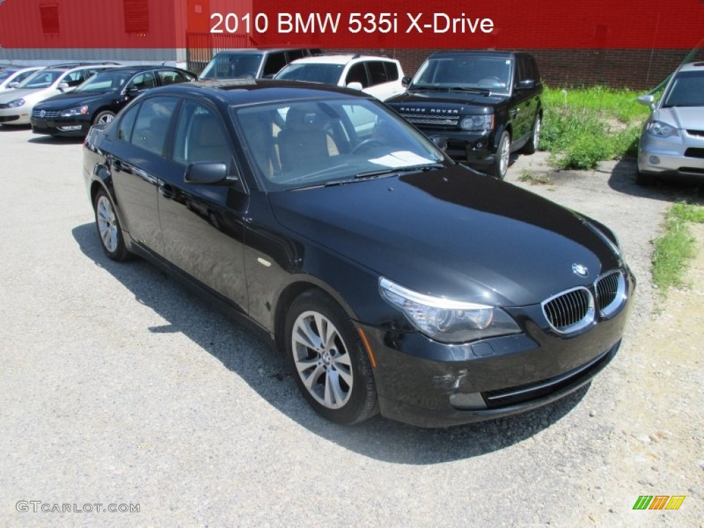 2010 5 Series 535i xDrive Sedan - Jet Black / Natural Brown photo #1