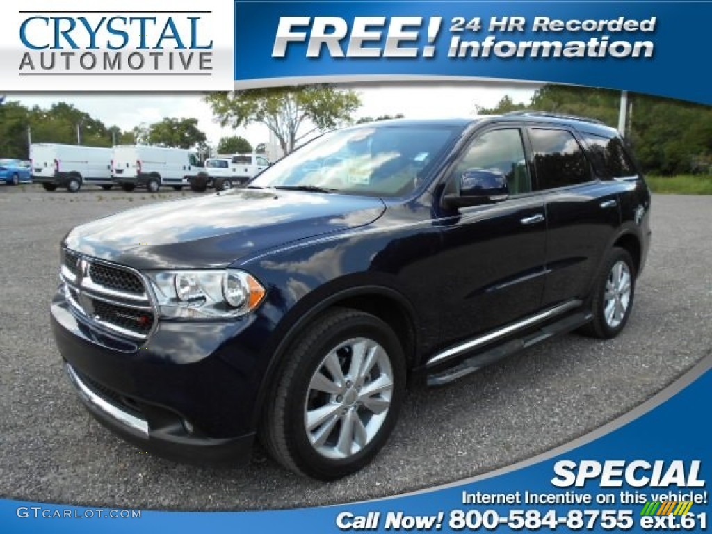 2013 Durango Crew - True Blue Pearl / Dark Graystone/Medium Graystone photo #1