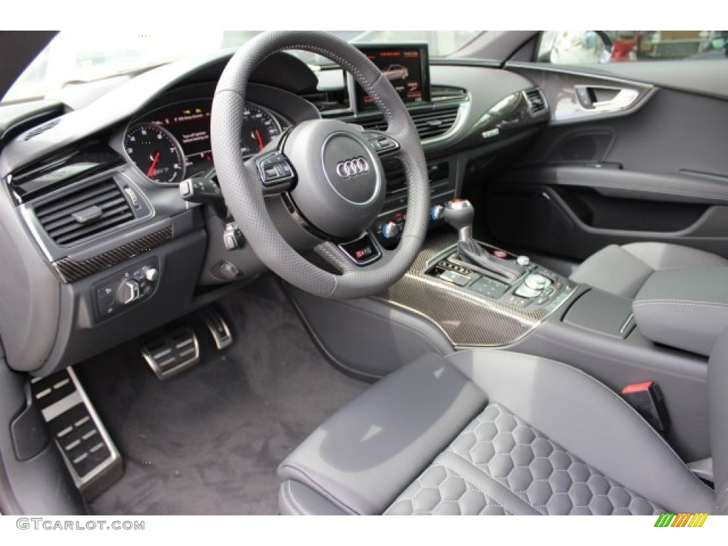 Black Valcona w/Honeycomb Stitching Interior 2016 Audi RS 7 4.0 TFSI quattro Photo #105490510