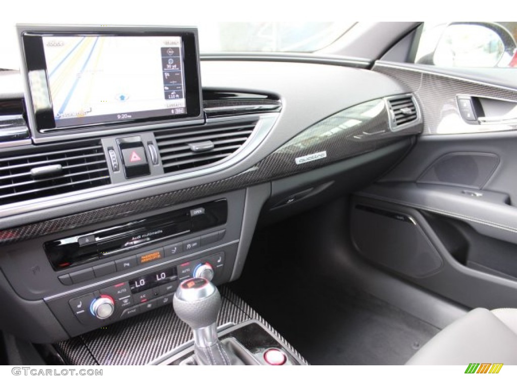 2016 Audi RS 7 4.0 TFSI quattro Black Valcona w/Honeycomb Stitching Dashboard Photo #105490546