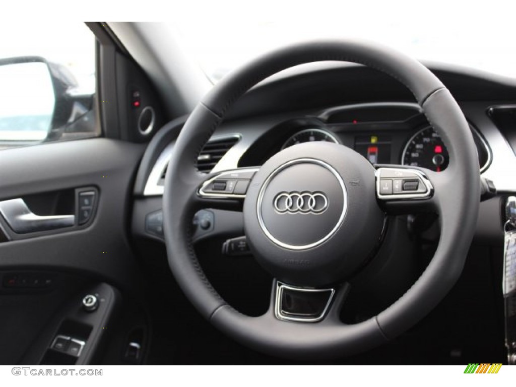 2016 Audi A4 2.0T Premium Black Steering Wheel Photo #105492682