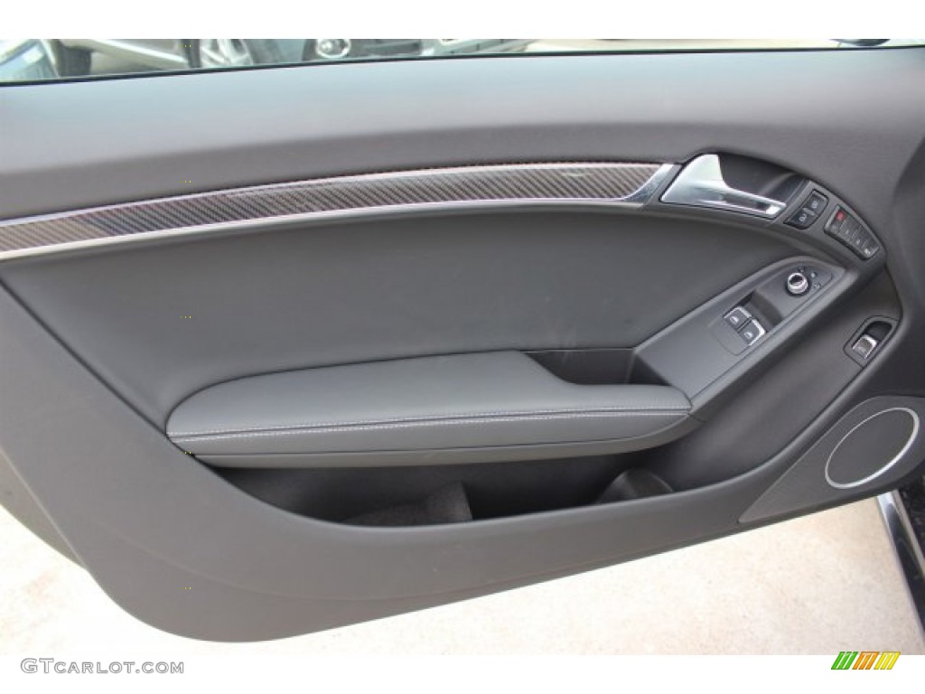 2015 Audi RS 5 Coupe quattro Black/Rock Gray Piping Door Panel Photo #105493837