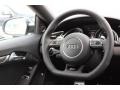 2015 Audi RS 5 Black/Rock Gray Piping Interior Steering Wheel Photo