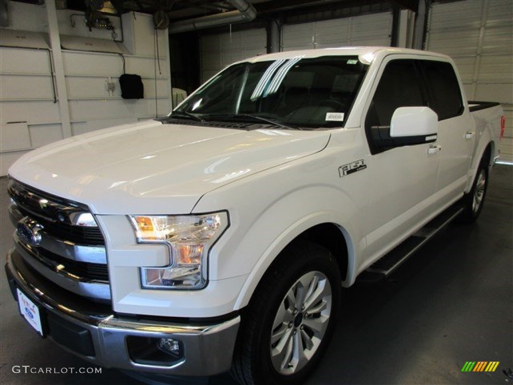 2015 F150 Lariat SuperCrew - White Platinum Tricoat / Black photo #3