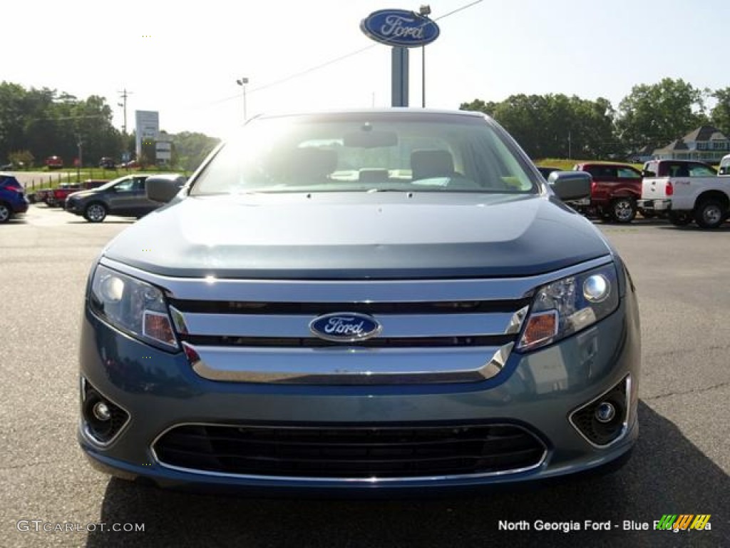 2011 Fusion SEL V6 - Steel Blue Metallic / Camel photo #8