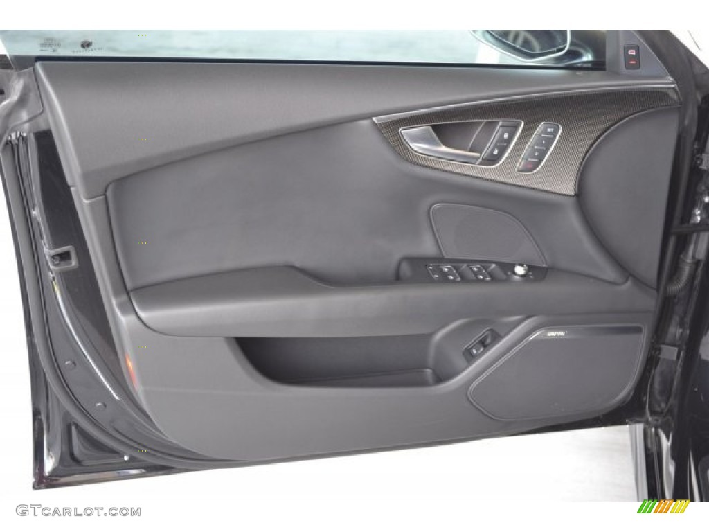 2013 Audi S7 4.0 TFSI quattro Black Valcona Leather with Comfort Seating Door Panel Photo #105508948