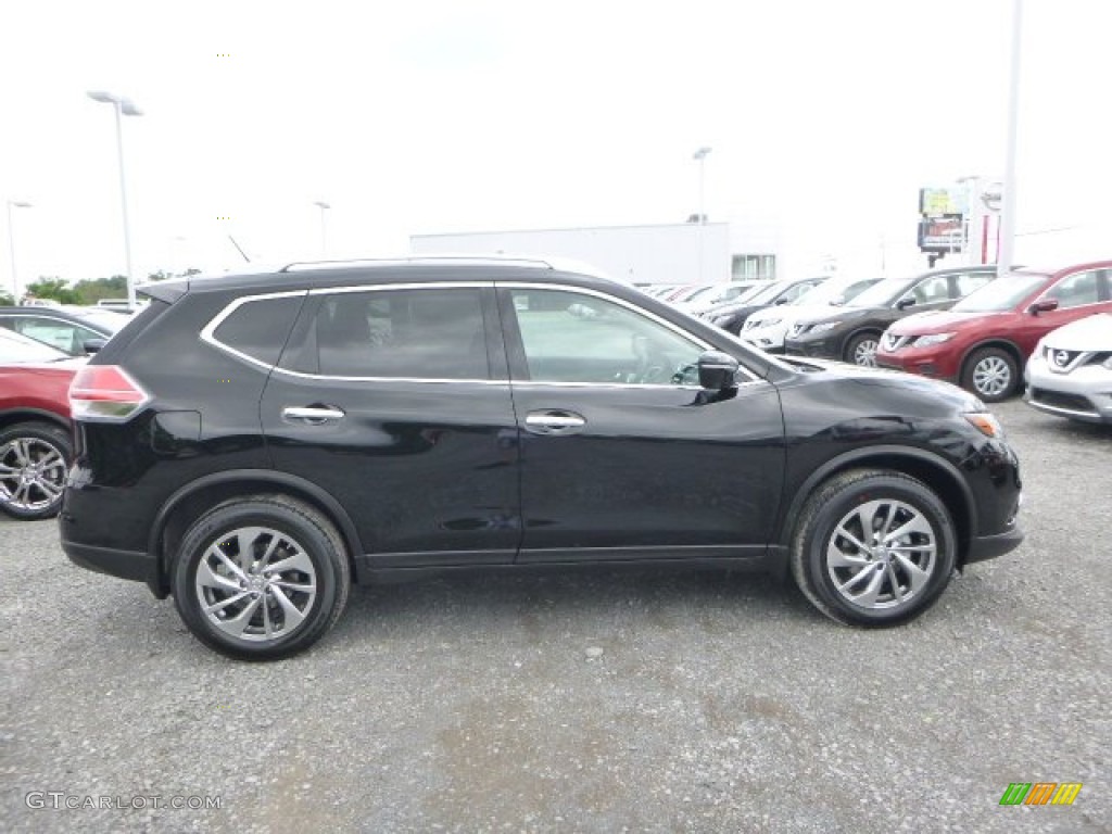 2015 Rogue SL AWD - Super Black / Charcoal photo #3
